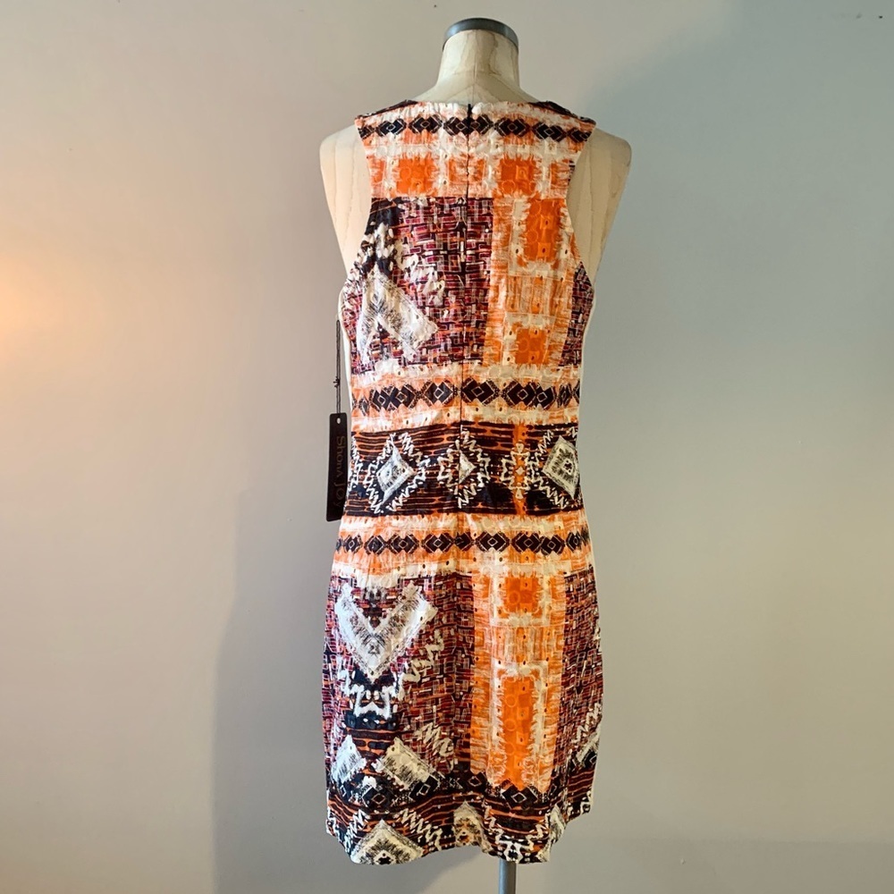 Shona Joy Embroidered Sleeveless Sheath Cotton Summer Dress Womens Size 8 - Picture 5 of 11
